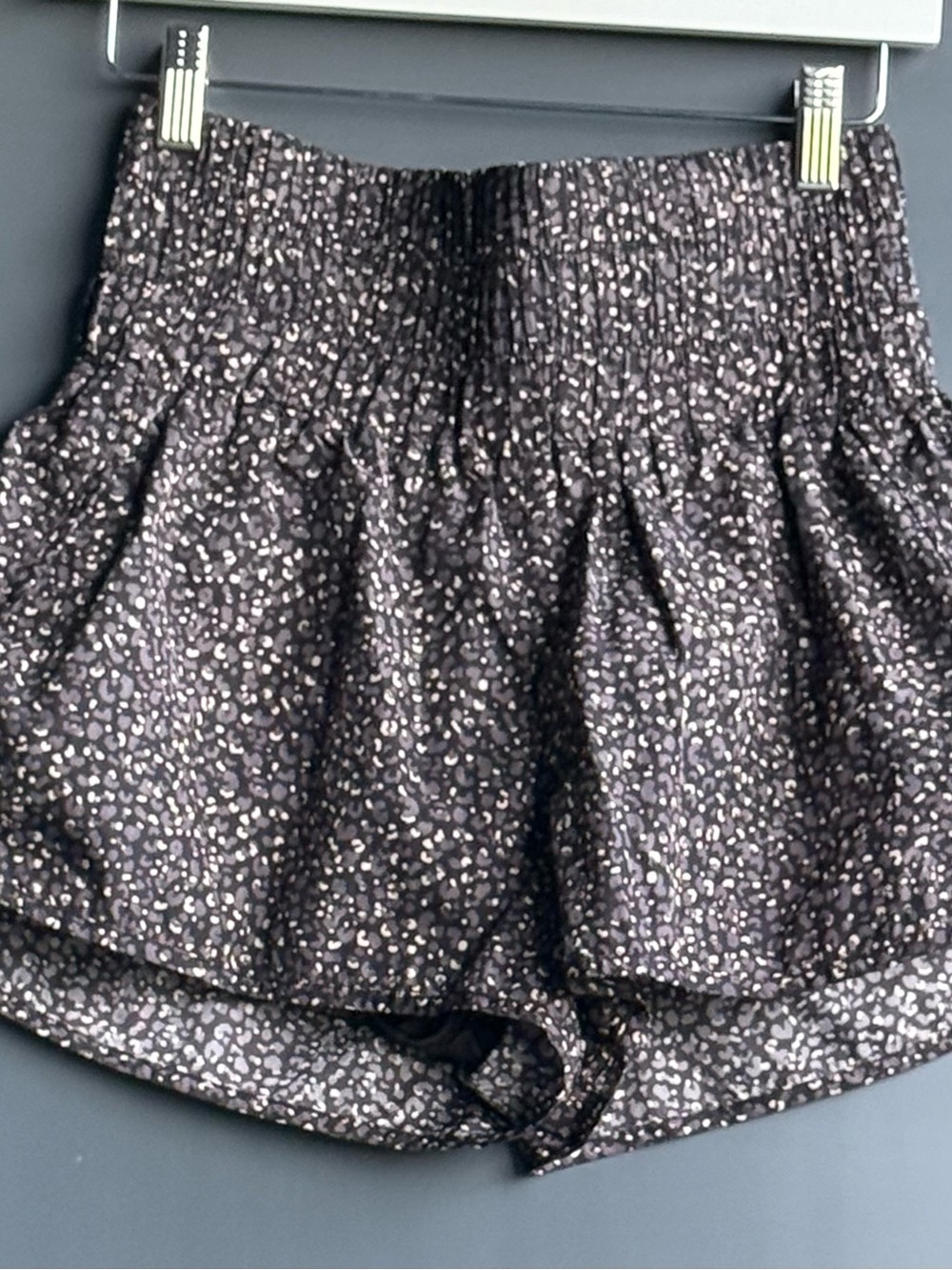 Free People Black Smocked-Waist High-Rise Shorts